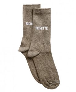 Chaussettes Pailletées Bichette Marron, Différentes tailles | Félicie Aussi