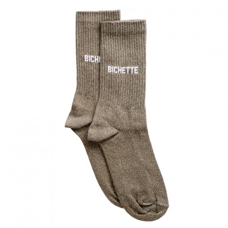 Chaussettes Pailletées Bichette Marron, Différentes tailles | Félicie Aussi