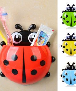 1 pièces coccinelle Animal insecte porte-brosse à dents salle de bain dessin animé brosse à dents dentifrice porte-support d’aspiration mural conteneur organisateur